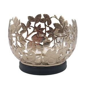 Bath & Body Works Gold Leaves Vines 3 Wick Metal Candle Holder
